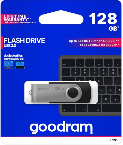 Pendrive GoodRAM 128GB UTS3 BLACK USB 3.0 - retail blister