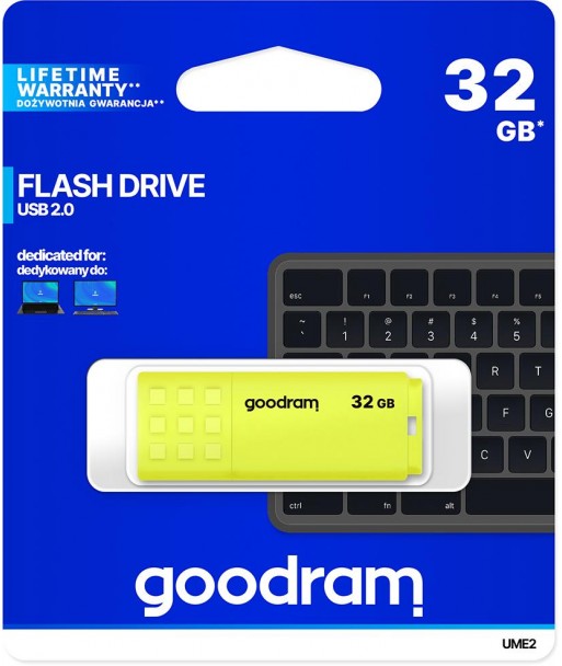 Pendrive GoodRAM 32GB UME2 yellow USB 2.0 - retail blister