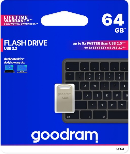 Pendrive metal GOODRAM POINT UPO3 64GB USB 3.0 - blister