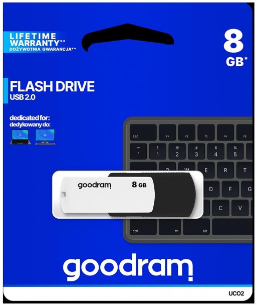 Pendrive GOODRAM Black-White 8GB USB 2.0 - retail blister