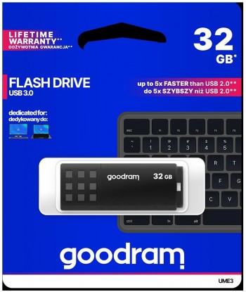 Pendrive GoodRAM 32GB BLACK USB 3.0 - retail blister