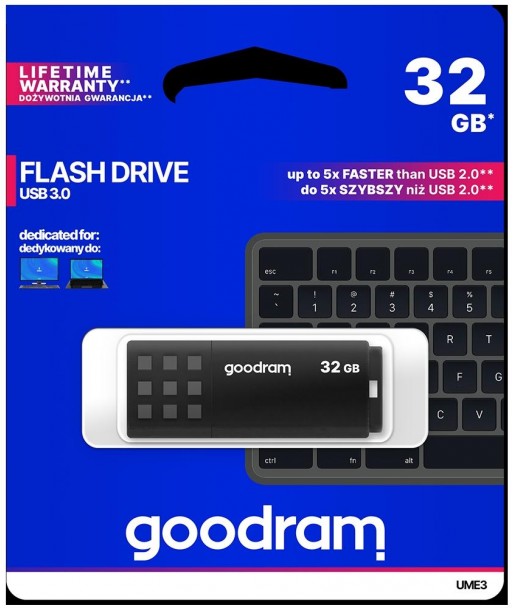 Pendrive GoodRAM 32GB BLACK USB 3.0 - retail blister