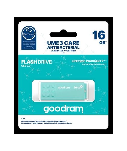 GOODRAM 16GB UME3 CARE - ANTIBATTERICA - USB 3.0