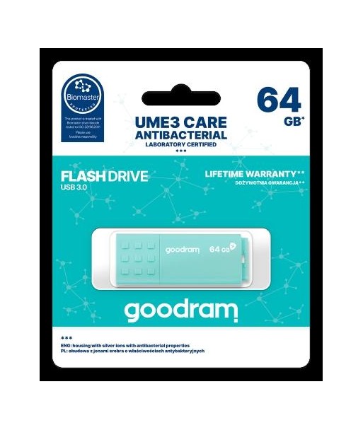 GOODRAM 64GB UME3 CARE - ANTIBATTERICA - USB 3.0