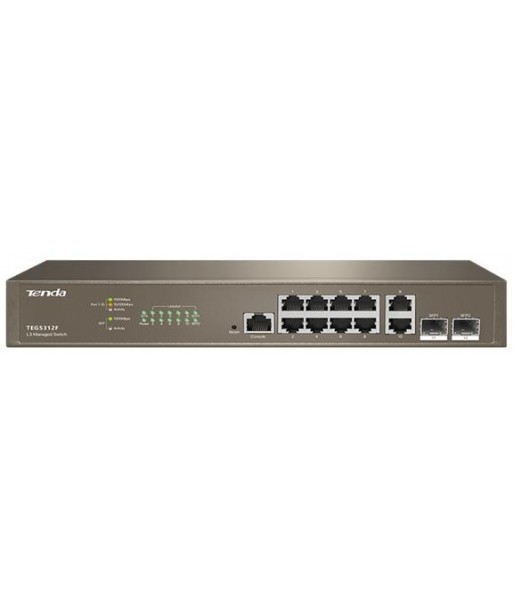 Switch managed L3 10 porte Gbit + 2 porte SFP Tenda TEG5312F