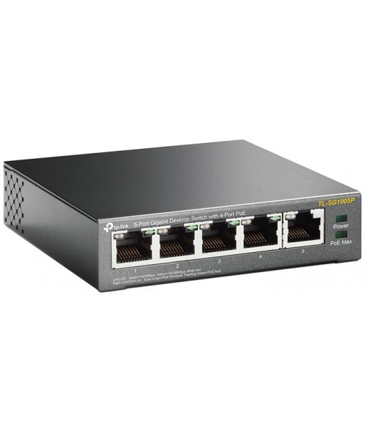 PoE switch 5 porte Gbit 4 PoE max 56W TP-Link TL-SG1005P