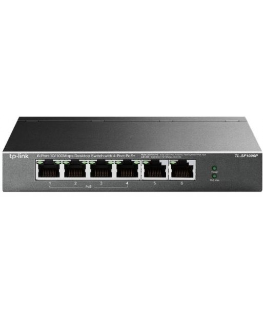 Switch desktop 6 port 10/100Mbps con 4 porte PoE+ TL-SF1006P