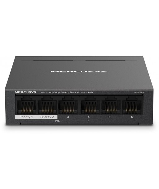 Switch Desktop 6 Porte 10/100Mbps con 4 Porte PoE+